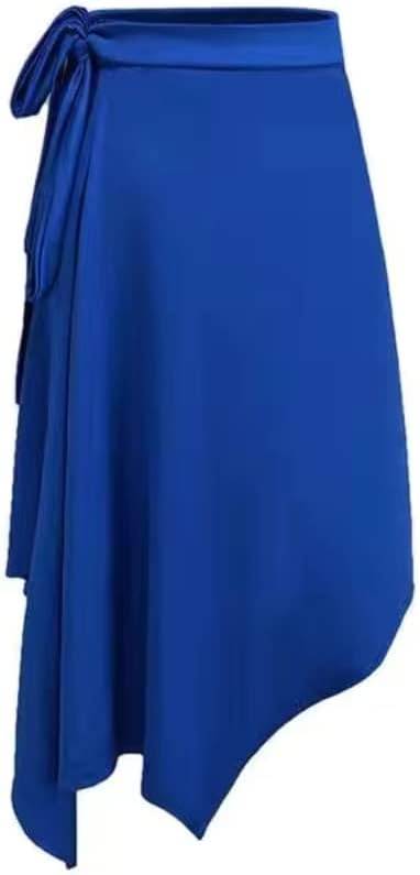 One size Women Latin Salsa Dance Skirt Skate Hip Wrap Skirt Smooth Irregular Swing Ballroom Tango Cha Cha Practice Skirt