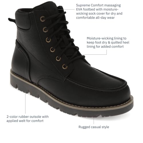 Image of DOCKERS Mens Davis Rugged Casual Tumbled Leather Moc-Toe Boots