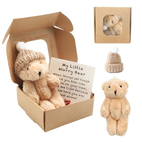 SNBUHA Mini Osito de Peluche, Oso Abrazo de Bolsillo con Tarjeta Ánimo, Mini Osos Peluche en Caja para Familiares, Amigos, Amantes, Mujeres SNBUHA Mini Osito de Peluche, Oso Abrazo de Bolsillo con Tarjeta Ánimo, Mini Osos Peluche en Caja para Familiares, Amigos, Amantes, Mujeres