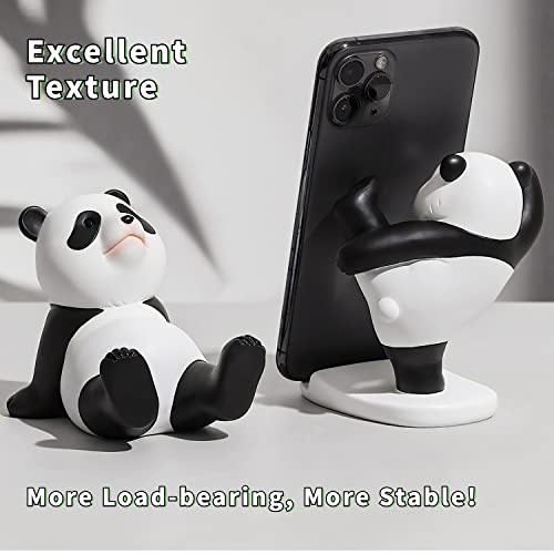 Image of Kawaii Phone Stand for Desk,Adjustable Compatible with Smartphones and Tablets,Cute Panda Smartphone Stand,Kawaii Room Decor Aesthetic (Black)