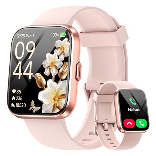 Montre Connectée Femme pour Samsung,iPhone,Android,1.8' HD Smartwatch avec Appel Bluetooth,Voix de l'IA,Alexa intégrée,Smartwatch Moniteur de SpO2,Sommeil,Podometre,Calories, IP68 Montre Intelligente
