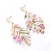 ARATLENCH Acrylic Pendant necklace Earrings – Long Statement Leaf Charm Necklace Tortoise Resin Palm Leaf Earrings Fashion Necklaces Earrings for Women (Floral -earrings)