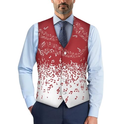 TOADDITDO Christmas Tuxedo Vests for Men Lightweight Suit Vest Soft Button Down Waistcoat Jacket for Business2