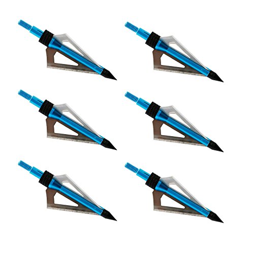 ISPORT 6pcs 100 Grain Broadheads Practice/Hunting Arrow Tips Fits Compound Bow Arrows
