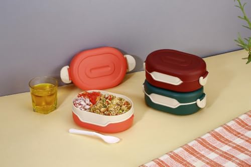Image of TASTIC Kids Mini Flex Lunch Box | Insulated Lunch Box - Leakproof, Durable, Large Capacity Lunch Box for Adults and Kids | Stylish and Easy to Clean | Multicolor (Pack of 2)