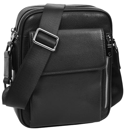 Sac à bandoulière en cuir véritable A1 FASHION GOODS AB101 chic pour homme
