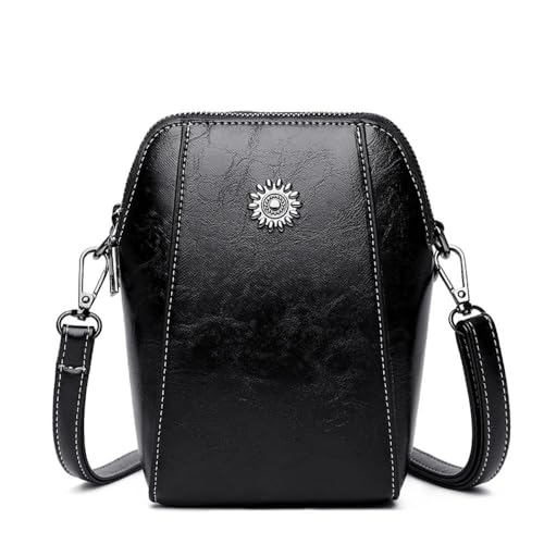 Bolsa vertical PU cor sólida mini bolsas de ombro (preto)
