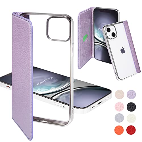 収納付きラベンダーiPhoneケース Lace Ladies カードポケット付き2WAYレザー調iPhoneケース 女性