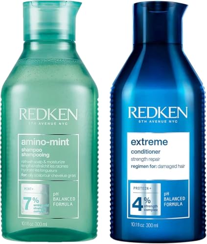Redken Amino Mint Shampoo 300ml & Extreme Conditioner 300ml Duo
