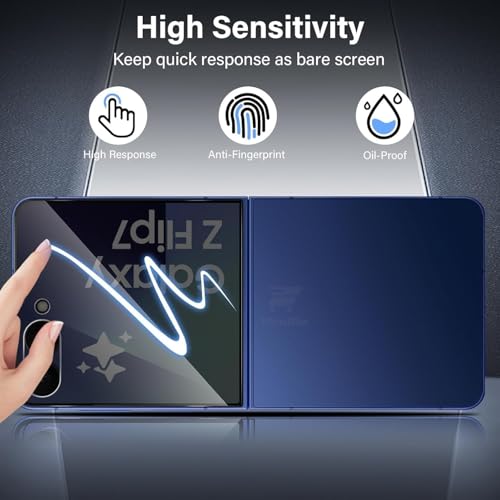 Image of WonRia Pack 1 - Privacy Tempered Glass Compatible with Samsung Galaxy Z Flip 8 Screen Guard Protector | Anti-Spy | Case Friendly - Installation Kit