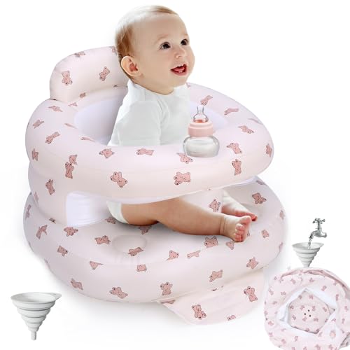 Image of Inflatable Baby Seat for Babies 3 Months & Up, Inflatable Baby Support Seat for Sitting Up, Toddler Baby Floor Chair with Built in Air Pump, Upgrade Water Injection Function, More Stable (Color#02)