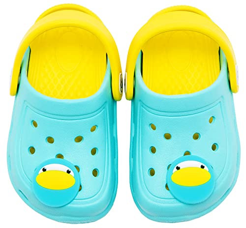 Dripdrop Girls Comfort Clogs Kids Slip On Garden Shoes Boys Lightweight Beach Pool Slide Sandals Shower Slipper Penguin/11 Little Kid Sky Blue #TOP3