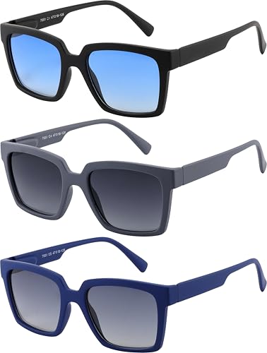 Yogo Vision Kids Sunglasses for Boys Girls Polarized Square Shades 3 Pack Sunnies Ages 5-10