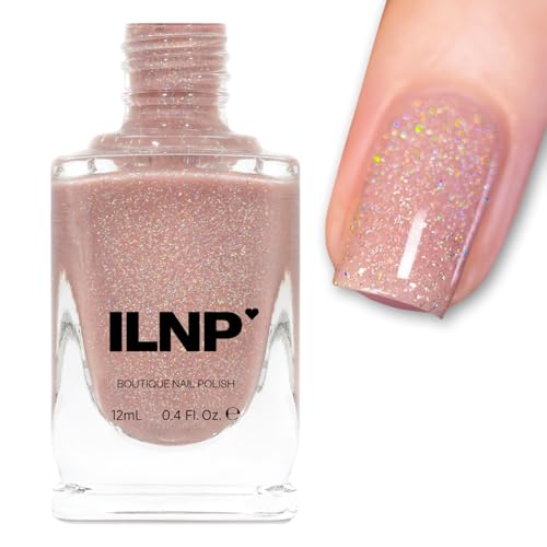 Image of ILNP Sandy Baby - Peach Beige Holographic Nail Polish, Sheer Jelly Nail Polish, Subtle Sparkle Shimmer, Non-Toxic Vegan, Chip Resistant Non Gel