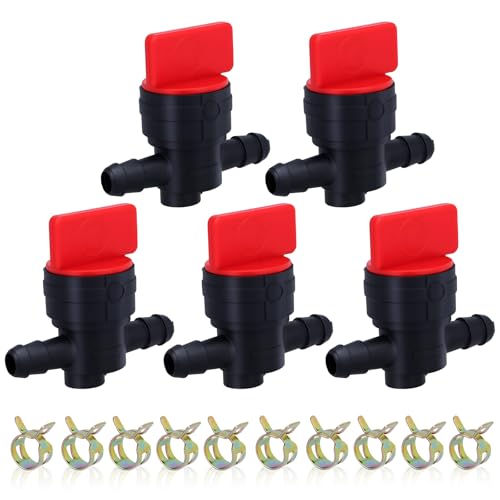 Bullwall 1/4 Inch Fuel Shut Off Valve for 494768 698183 493960 692008 AM36141 AM107340 Lawnmower Small Engine Cut Off Valve 5Pack