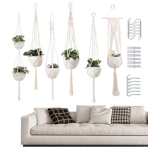 Support pour pots de fleurs suspendu pour succulentes | Décoration plafond et salon - 8