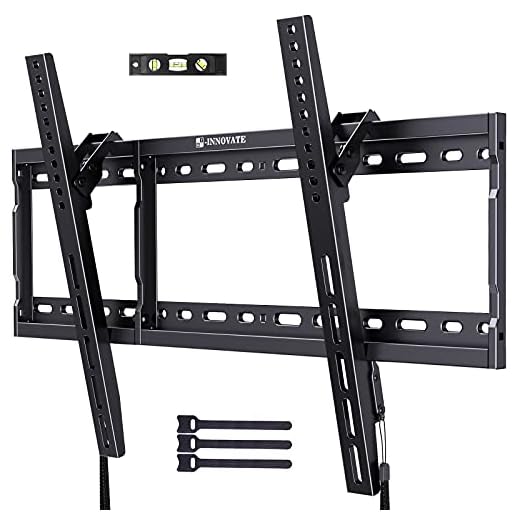 Tilting TV Wall Mount Bracket Low Profile for Most 37-70 Inch Flat Curved Screen LED LCD OLED TVs Tilted Mount Max VESA 600x400mm Holds up to 132lbs by ERGO-INNOVATE