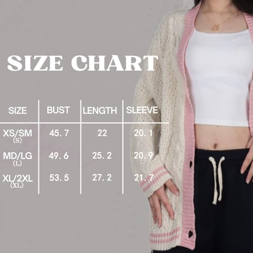 Women's Knit Cardigan Long Sleeve V Neck Sweatshirt Knitted Print Oversized Button Down Knitwear Outerwear4