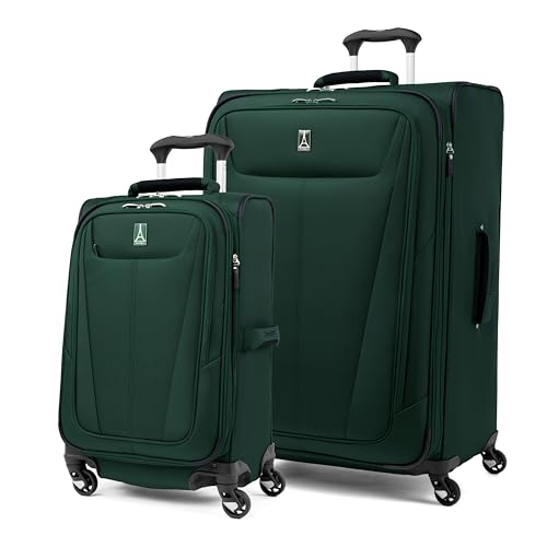 Travelpro Maxlite 5 Softside Expandable Luggage with 4 Spinner Wheels Lightweight Suitcase Men and Women Forest Green 2-Piece Set (21/29)
