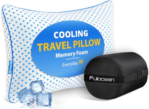 Adjustable Small Cooling Memory Foam Pillow for Travel, Camping & Airplane