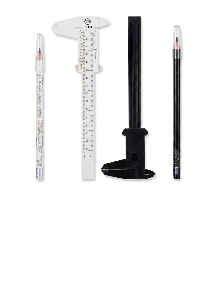 Professional Eyebrow Mapping Kit – Includes 150mm Plastic Vernier Caliper, Symmetry Measuring Ruler, and 2 Microblading Pre-Draw Pencils with Transparent Protective Caps for PMU Artists-image-41