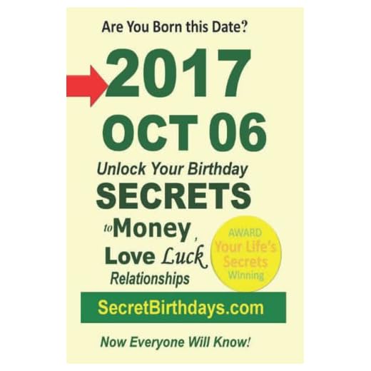 Born 2017 Oct 06? Your Birthday Secrets to Money, Love Relationships Luck: Fortune Telling Self-Help: Numerology, Horoscope, Astrology, Zodiac, Destiny Science, Metaphysics