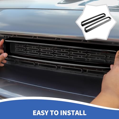 Image of RAZPOY Front Grille Inserts Grill Guard Compatible with 2015-2023 Dodge Challenger Exterior Accessories, Black