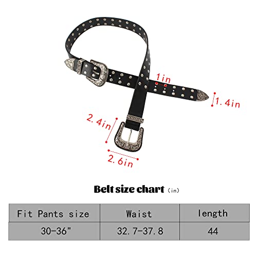 Van Caro Women Wild double buckle belt - Genuine Western Leather Belts for Pants Dresses4