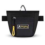 OllyDog Goodie Treat Bag, Dog Treat Pouch, Waist Belt Clip for Hands-Free Training, Magnetic Closure, Dog Training and Behavior Aids, Three Ways to Wear (Raven)