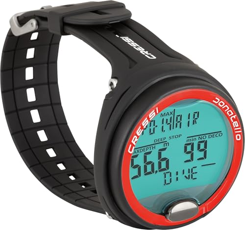 Image of CRESSI Donatello Scuba Dive Computer, Single-Button Interface, Black /Red