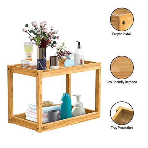Tcjj 2 Tier Bathroom Counter Organizer, Countertop Standing Rack Cosmetic Holder, Countertop Storage Shelf Cosmetic Organizer Holder #TOP1