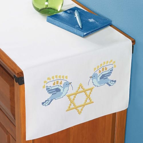 Herrschners Star of David Dresser Scarf Stamped Cross-Stitch