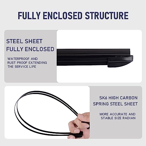 Kitchasy OEM Quality 26\" + 20\" Universal J/U Hook Front Windshield Wiper Blades, Quiet All-Season Automotive Replacement Blades, Durable Stable Front Windscreen Wiper (Set of 2)