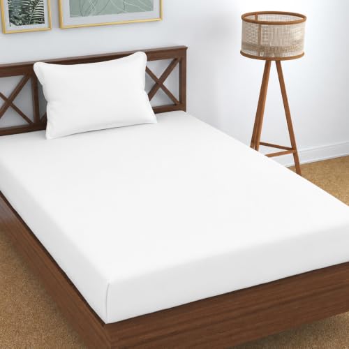 Image of Blue Strip Polycotton Bedsheet, Single 60x90 (Pure White)