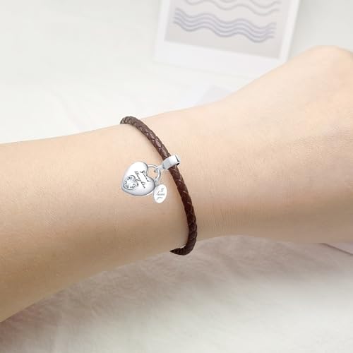 Love You Auntie Sister Granddaughter Wife Brother Heart Crystal Charm for Pandora Bracelet Necklace Chirstmas Gift4