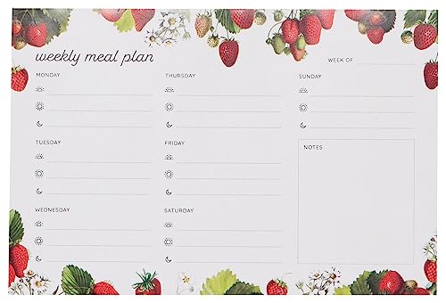 Now Designs Weekly Meal Planner with 60 pages, Vintage Strawberry