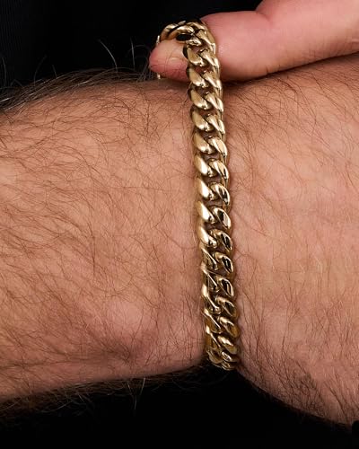 Pulsera Miami Cuban chapada en oro 14k 8.5 pulgadas miniatura 2