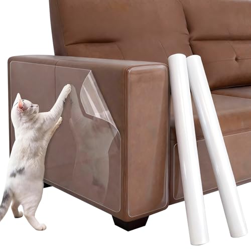 Purecas Kratzschutzfolie für Sofa & Möbel | 5m x 40cm Transparenter Selbstklebender Schutz | Katzen Kratzschutz, Flexibel Zuschneidbar &...
