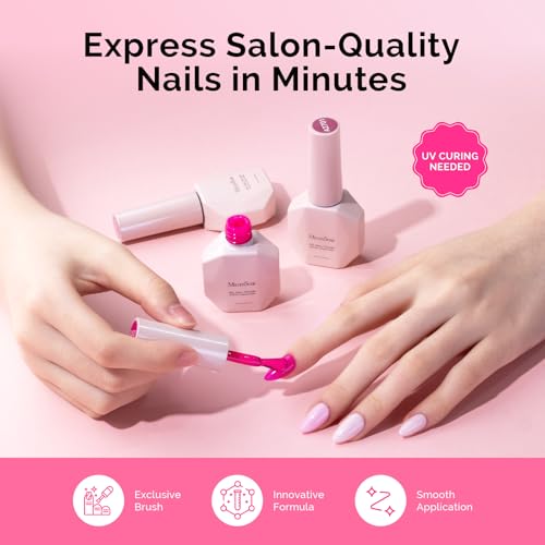 Image of MelodySusie Bright Pink Gel Nail Polish Set - 6 Colors Nude Pink Neon Pink Purple Soak Off UV LED Gel Polish Gift for Women Nail Art Manicure Salon DIY Nail Design Decoration at Home