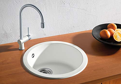 BLANCO RONDO | Granitspüle aus SILGRANIT cafe | Einbauart: Einbau von Oben | für 45 cm breite Unterschränke | Die runde individuelle Lösung für kleine Küchen