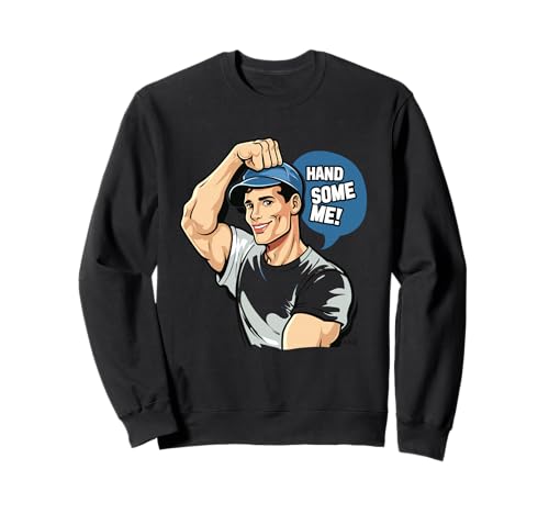 Hand Some Me Jeu de Mots Cartoon Homme Casquette Sweatshirt