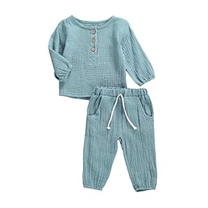 Geagodelia Babykleidung Set Baby Jungen Mädchen Kleidung Outfit T-Shirt Top + Hose Shorts Neugeborene Weiche Einfarbige Babyset T-47740