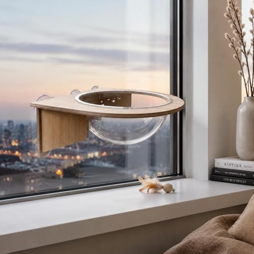 KQFCAZRE Fenster- Katzenliege Transparent Fensterliege Haustiermöbel für an Glasflächen-6