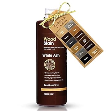 Furniture Clinic Wood Stain (White Ash) – Fast Drying, Highly Concentrated, and Easy-to-Apply Wood Stain for All Indoor & Outdoor Wood – Water Based & Non-Toxic – 500ml
