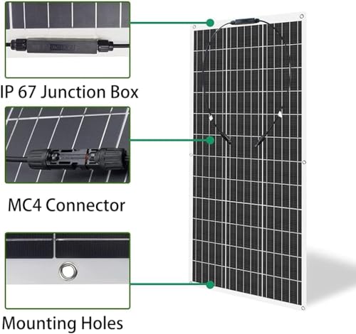 400W Flexible Solar Panel 2 * 200W 24V/12V Monocrystalline Bendable -Semi-Flexible Solar Panels Charger Off-Grid for RV Boat Cabin Van Car Uneven Surfaces
