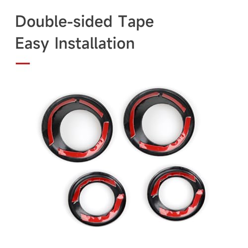 Image of Car Speaker Rings Circle Cover Decals for Honda CR-V 2017 2018 2019 2020 2021 2022 Accessorie CRV ABS Carbon Fiber Interior Stickers