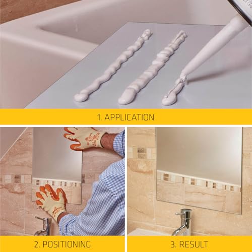 Everbuild Everflex Mirror Mate Mirror Adhesive – Fast Curing – Neutral Cure – White – 290 ml