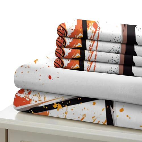 Housse de couette basket 3 pièces parure de lit 260x220 microfibre super douce