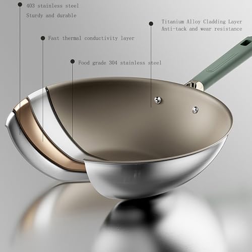 Wok de Acero Inoxidable, Sin Revestimiento, 30 cm miniatura 6
