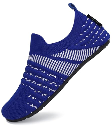 SAGUARO Hausschuhe Kinder Jungen Hüttenschuhe Mädchen Pantoffeln Barfußschuhe Leicht Rutschfest Slipper Weich Kleinkinder Schuhe Stil:082 Blau Gr.20/21 EU